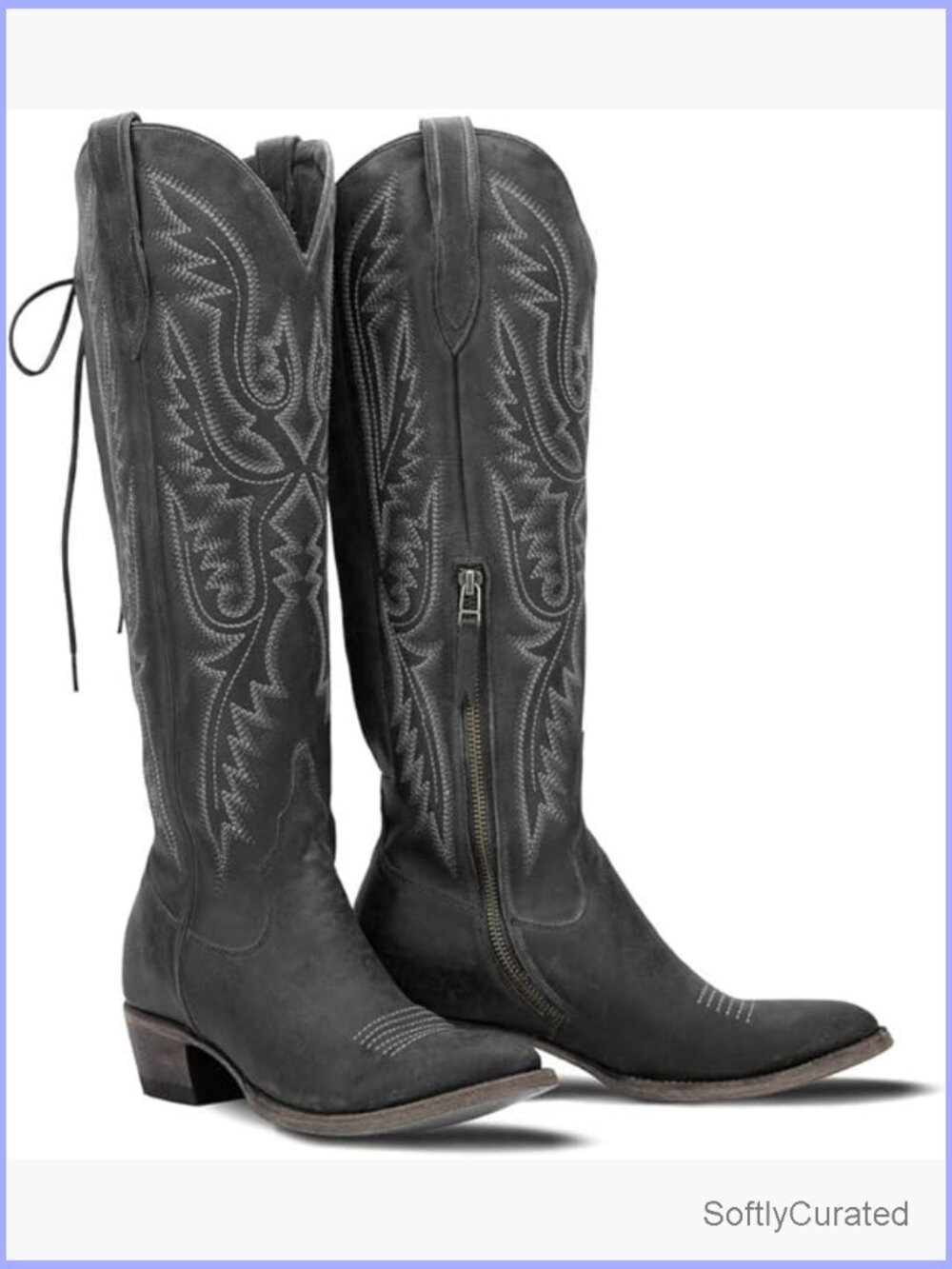 Over the Knee Cowboy Boots Women Thigh High Cowgirl Boots Block Heel